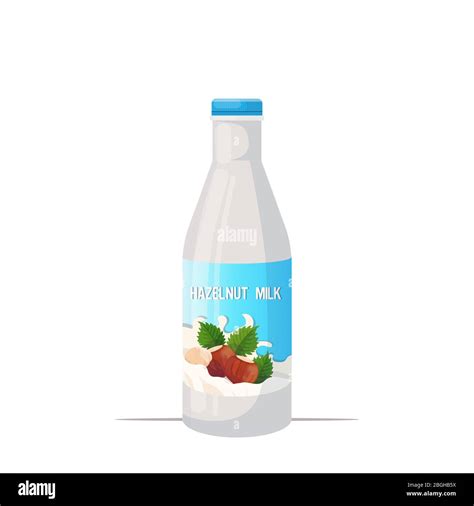 Vegan Hazelnut Plant Based Milk Glass Bottle Organic Dairy Free Natural