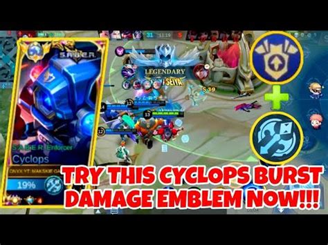 Top Global Cyclops Best New Burst Damage Emblem Mlbb Makskiegameplay