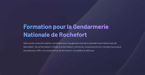 Formation Pour La Gendarmerie Nationale De Rochefort