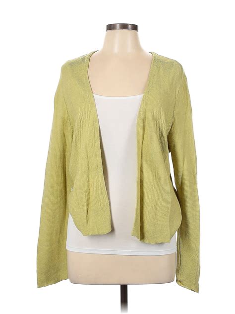 J Jill Color Block Solid Green Cardigan Size L Petite Off Thredup