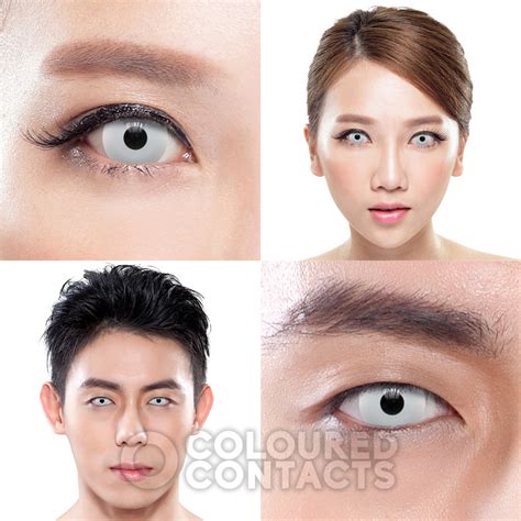 White Mini Sclera Zombie Halloween 1 Day Colored Contact Lenses