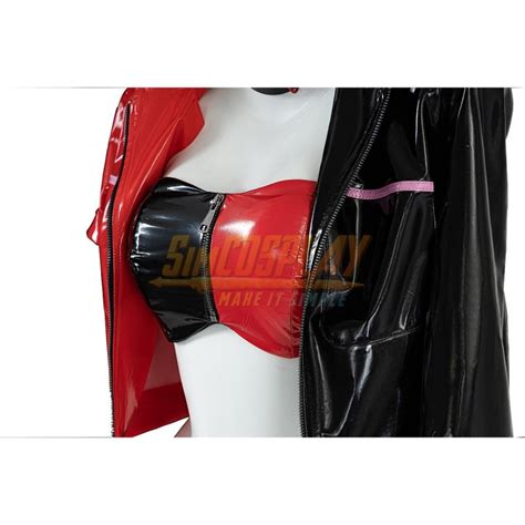 Harley Black And Red Bikini Leather Jacket Cosplay Costume