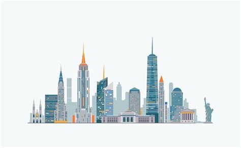 New York abstract skyline Clipart Image