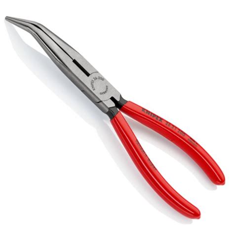 Pince becs demi ronds coudée 40 Knipex Poignées gainées 200 mm