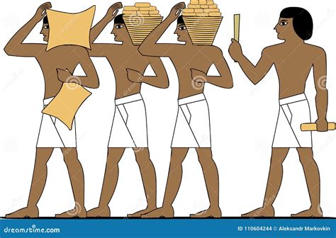 Ancient Egypt Builders Stock Vector Illustration Of Egyptian