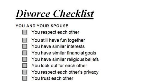 Divorce Checklist Divorce Mediation Checklist