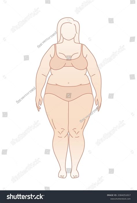 Plus Size Overweight Woman Full Length Standing Stock Vector Royalty Free 2304251017