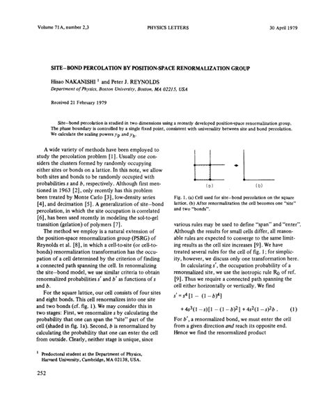 Pdf Site Bond Percolation By Position Space Renormalization Group