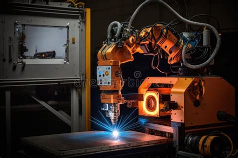 Spot Welding Robot With Co2 Laser Beam For And Spot Welding Stock Image Image Of Precision