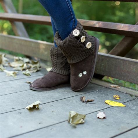 Paw Print Mid Rise Knit Boots Knit Boots Boots Paw