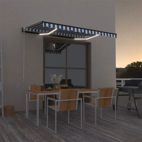 Toldo Retr Til Manual Led Cm Azul E Branco Loja Sitio Da