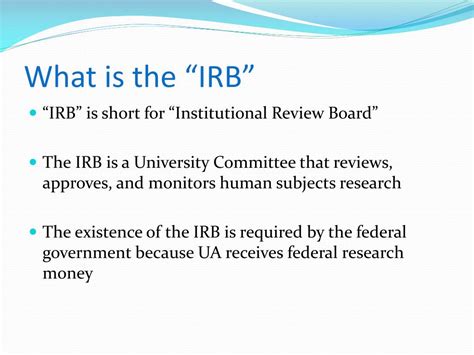 Ppt Irb Review And Approval Of Community Based Research Powerpoint