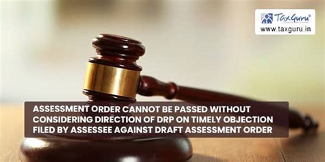 Assessment Order Cannot Be Passed Without Considering Direction Of Drp