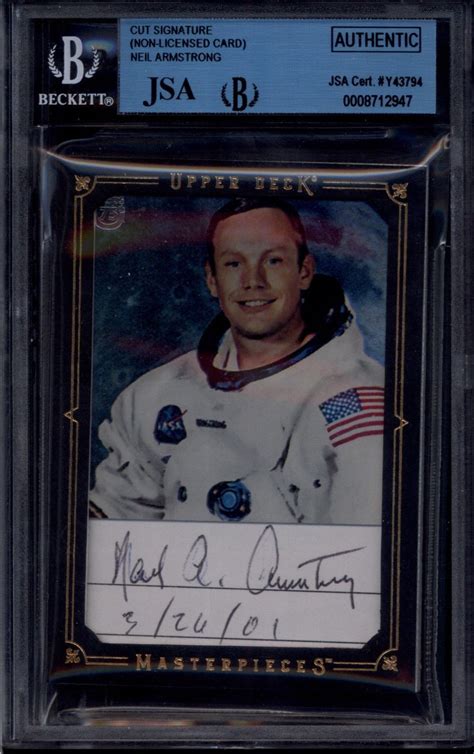 Lot Detail Apollo 11 Neil Armstrong Signed Upper Deck Masterpieces