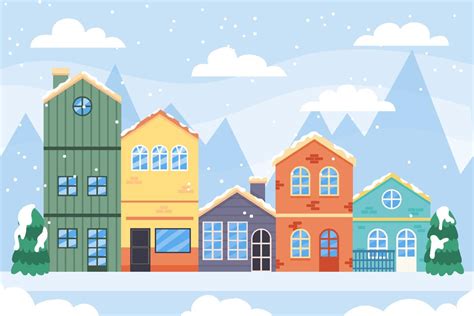 Winter Cityscape Background 16350738 Vector Art at Vecteezy