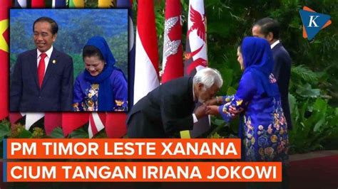 Momen PM Timor Leste Xanana Gusmao Cium Tangan Ibu Negara Iriana Jokowi