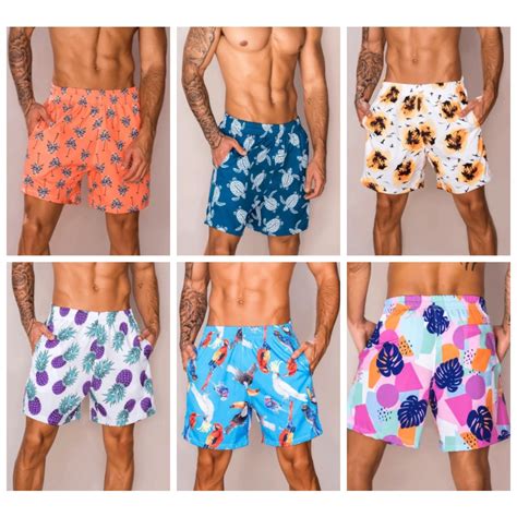 Kit 5 Bermudas Short Calção Tactel Masculino Adulto Estampado