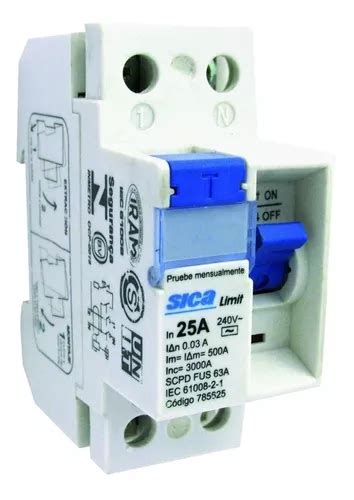 Disyuntor Interruptor Diferencial Bipolar Ac Ka X A Sica