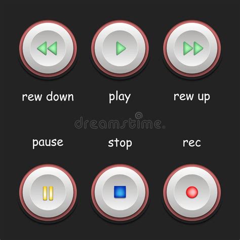 Iconos Del Reproductor Multimedia Juego De Botones Del Reproductor
