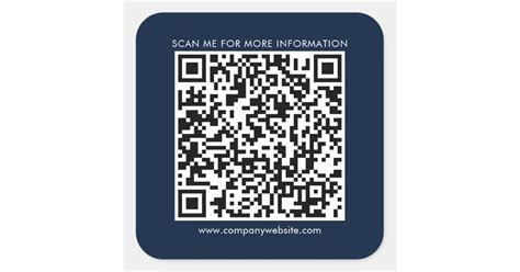 Business Qr Code And Company Website Simple Square Sticker Zazzle