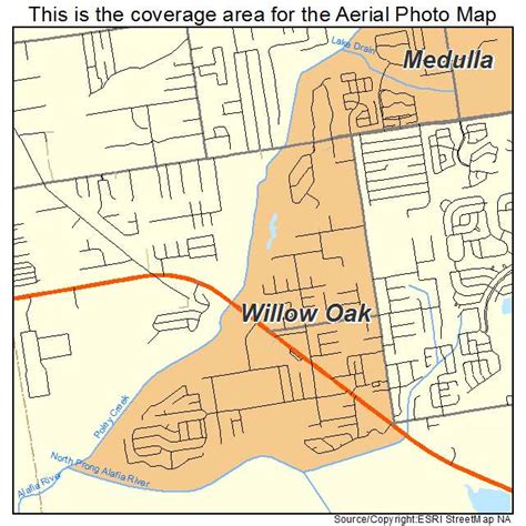 Aerial Photography Map of Willow Oak, FL Florida