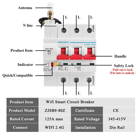 220 В 3P WiFi умный выключатель защита от перегрузки короткого ...
