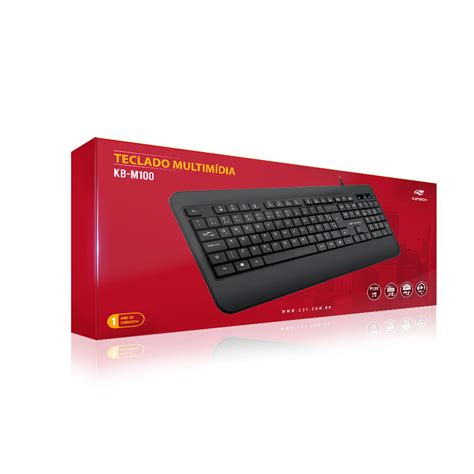 Teclado C3Tech KB M100BK Multimídia USB ABNT2 Preto Cavuca