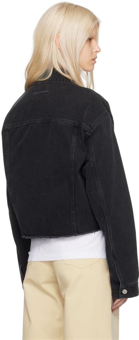 MM6 Maison Margiela Black Faded Denim Jacket MM6 Maison Margiela