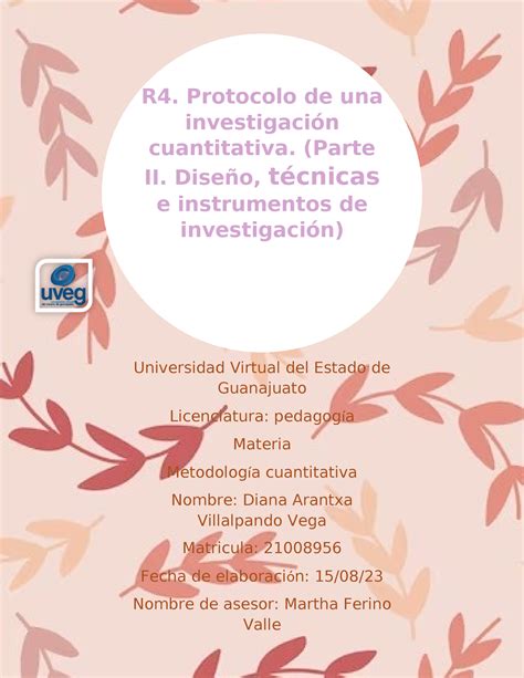 R Estructura Protocolo De Una Investigaci N Cuantitativa Segunda