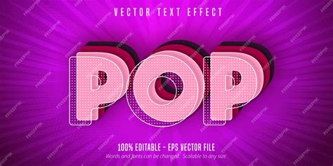 Premium Vector Pop Text Pop Art Style Editable Text Effect