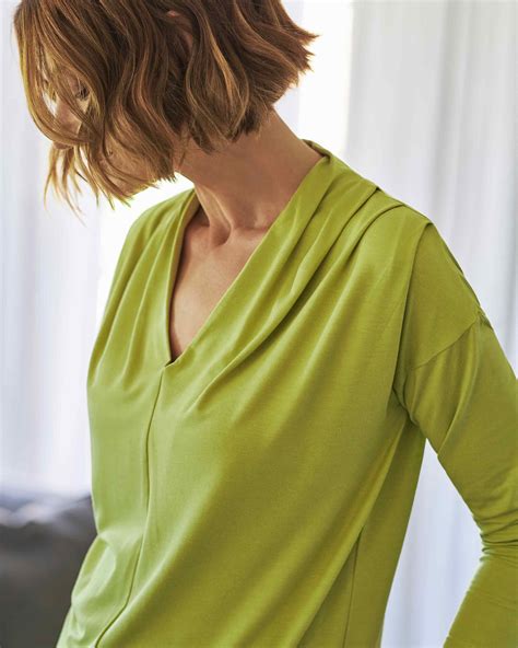 Chartreuse Relaxed Pleat Shoulder Top Pure Collection