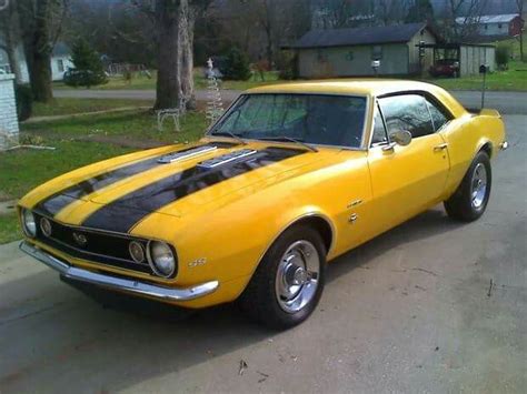 Yellow 67 Camaro Classic Muscle Car