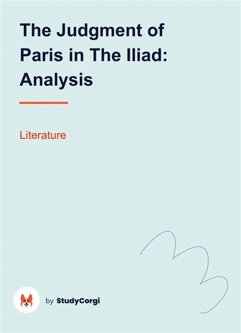 The Judgment Of Paris In The Iliad Free Analysis Essay Example