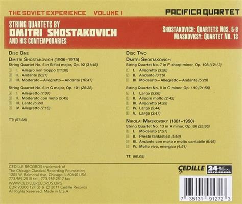 Shostakovich String Quartets Miaskovsky Cd Album Muziek Bol