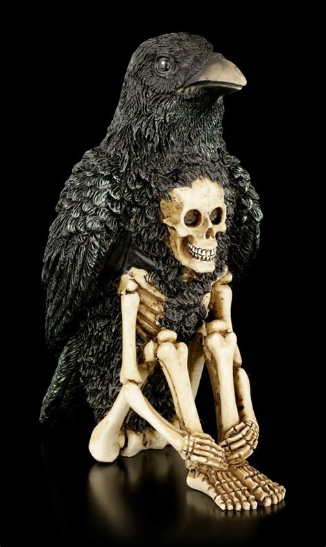 Totem Skelett Figur Mit Rabe Skelette Grim Reaper Figuren