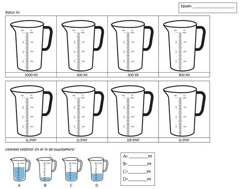 Werkblad Liters Werkbladen Metrieke Stelsel Breuken