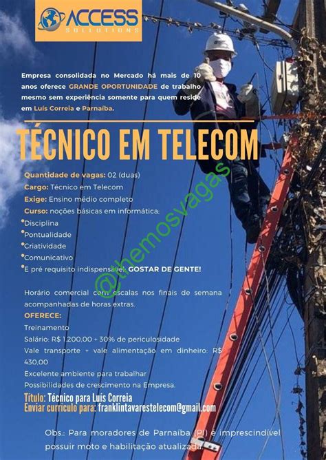 T Cnico Em Telecom Parna Ba Pi Vaga S Themos Vagas