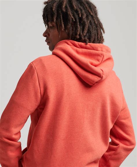 Mens Travel Hoodie In Bright Orange Marl Superdry Uk