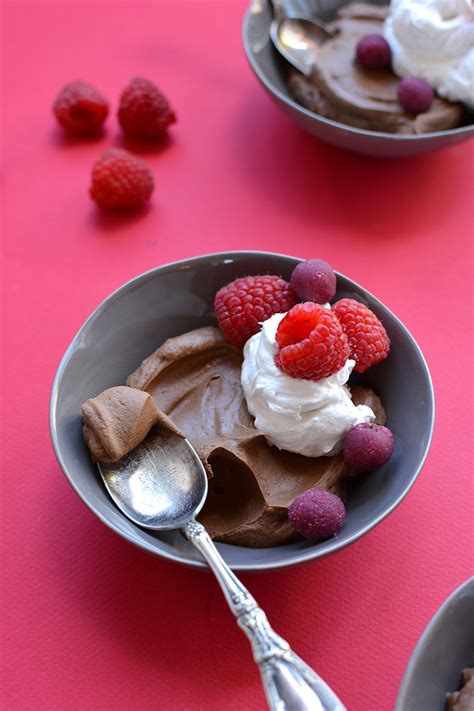 Chocolate Raspberry Mousse With Cookie Dough Bites Nosh And Nourish