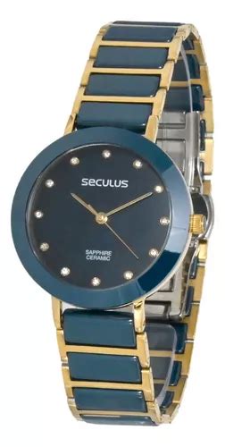 Reloj S Culus Para Mujer Acero Dorado Correa De Cer Mica Social