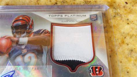 Topps Platinum Football Mohamed Sanu Rookie Refractor Patch Auto