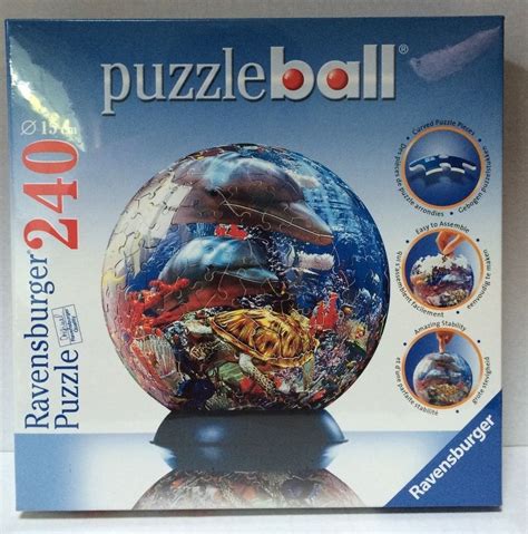 Ravensburger Ocean World Dolphins 3 D Jigsaw Puzzle Ball 240 Pieces New