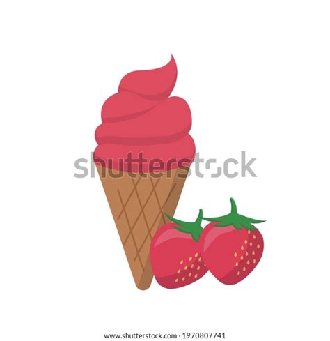 Cartoon Comic Vector Strawberry Ice Cream Stock Vector Royalty Free