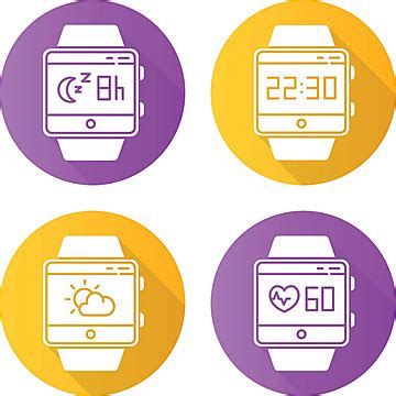 Silhouette Icons For Fitness Tracking Smartwatches Sign Logo Tracking