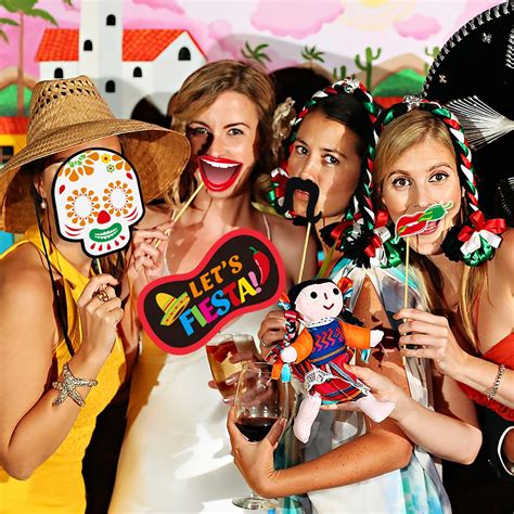 Tinksky Photo Booth Props Fiesta Party Supplies Mexican Carnival Prop