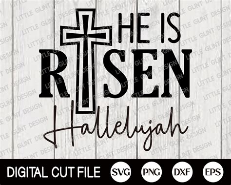 Christian Svg He Is Risen Svg Hallelujah Svg Easter Svg Etsy