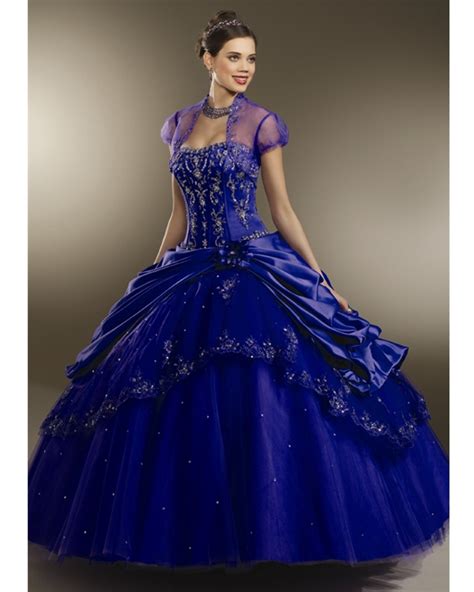 Royal Blue Ball Gown Strapless Lace Up Floor Length Beading Embroidered