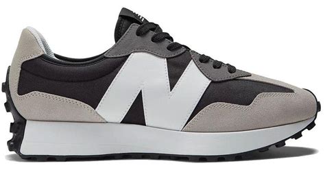 New Balance Suede 327 Trainer Black White For Men Lyst