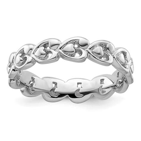 Sterling Silver Polished Heart Stackable Ring Qsk545 Joy Jewelers