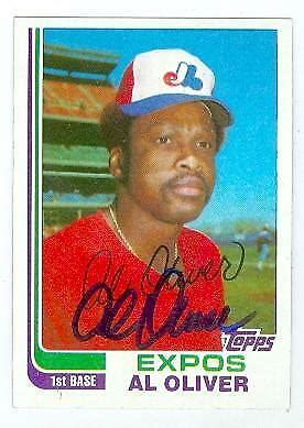 Al Oliver Autographed Baseball Card Montreal Expos Topps T